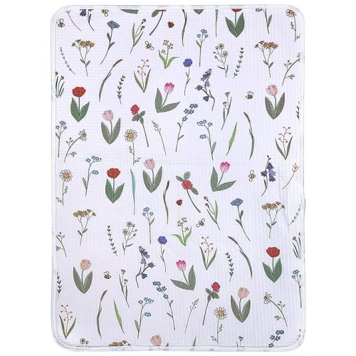 haakaa Waterproof Changing Pad Liners, 100% Cotton, Soft & Breathable (19.5" x 27.5" Honey Blossom)