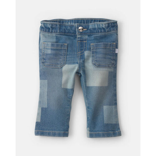 Baby Girl Patchwork Straight-Leg Jeans - Medium Wash - OshKosh B'gosh | Carter's
