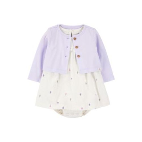 Baby Girls Dress and Cardigan Set