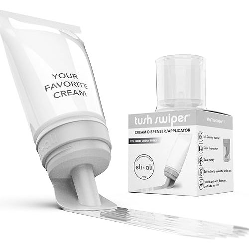 Eli & Ali Tush Swiper - Diaper Rash Cream & Butt Paste Applicator - Universal Fit for Most Diaper Creams | Mess-Free & Hygienic Alternative to Cream Spatula - Carry Less Baby Gear - Grey, 1 Pack