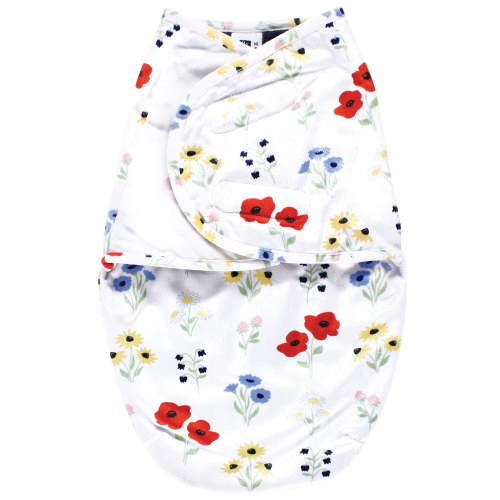 Hudson Baby Girls Plush Faux Fur Swaddle Wrap, Wildflower, 0-3 Months