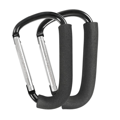 Stroller Hooks, 6.3" Large Stroller Clip, 2 Pack Stroller Hooks for Hanging Bags and Shopping, Stroller Accessories for Mommy, Large Carabiner