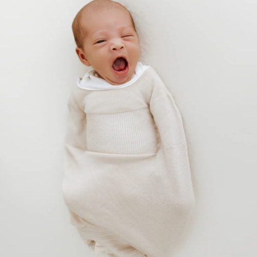 Bamboo Pure Beige Swaddle Sleep Sack - Large (12-18 pounds)