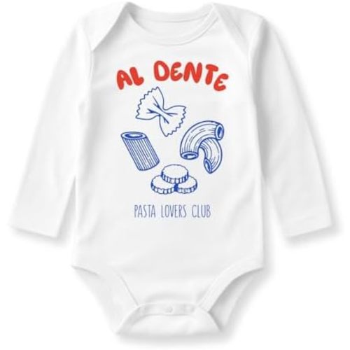 Al Dente Pasta Baby Bodysuit, Italian Pasta Lovers Outfit for Children
