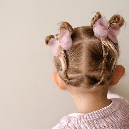 Mini Blossom Pigtail Set | Cotton Pink