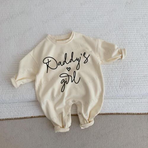 DADDY’S GIRL Baby Beige Romper
