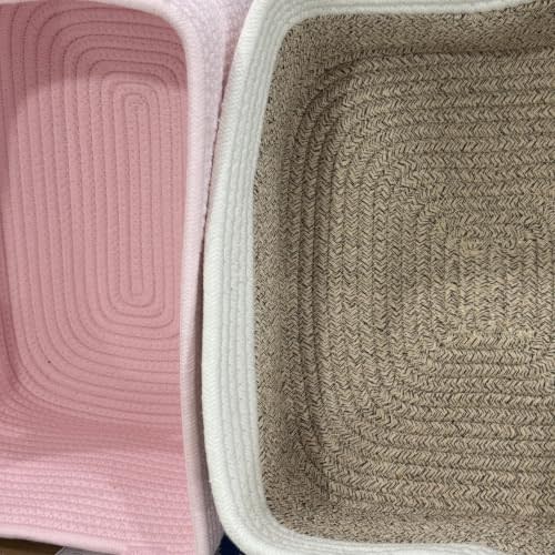 19L Baby Diaper Caddy Organizer, 16.8"x9.8"x9" Cotton Rope Diaper Basket, Changing Table Storage Caddy With Removable Divider, Baby Basket for Nursery, Car, Diapers, Baby Shower Gifts for Newborn
