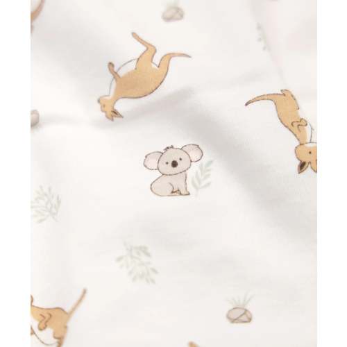 Organic Cotton Cot Sheet - Kangaroo & Koala