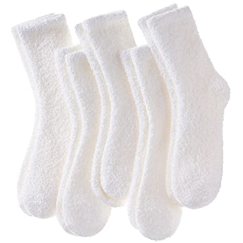 LINEMIN Womens Fuzzy Socks Cozy Fluffy Winter Warm Slipper Socks Microfiber Soft Home Sleeping Socks