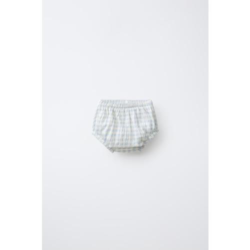 TEXTURED GINGHAM BOTTOMS - Blue / White | ZARA United States