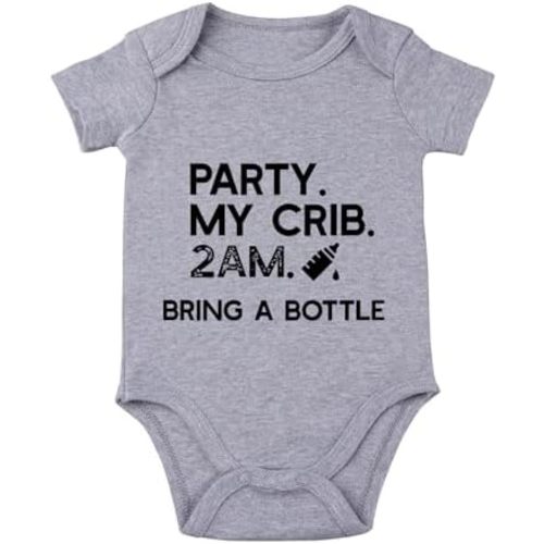 listery Party My Crib Bodysuit Funny Bodysuit Baby Sayings Baby Boy Clothes Party At My Crib 2 Am Bodysuits Baby Girl Clothes