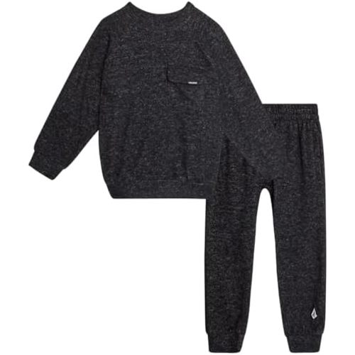 Volcom Boys Sweatsuit Set - 2 Piece Soft Fleece Crewneck Pullover Sweatshirt and Jogger Pants - Cozy Outfits for Boys 12M-7