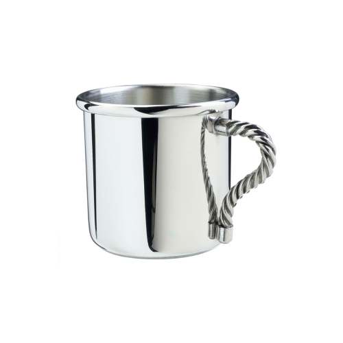 Classic Pewter Baby Cup, Rope Handle