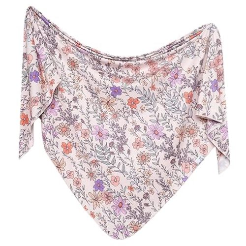 Copper Pearl Large Premium Knit Baby Swaddle Receiving Blanket Flora