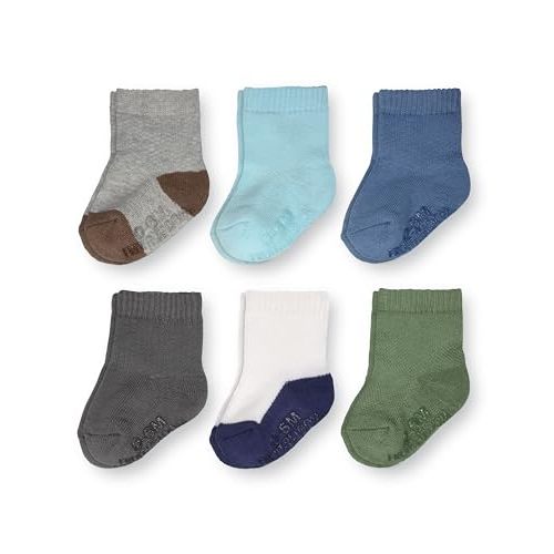 Fruit of the Loom All Weather Baby & Toddler Socks - Cotton Crew Socks with Grips for Boys, Girls and Unisex