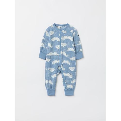 MUSTACHE CAMPAIGN GOTS PJ ROMPER (0-12MOS)-31163