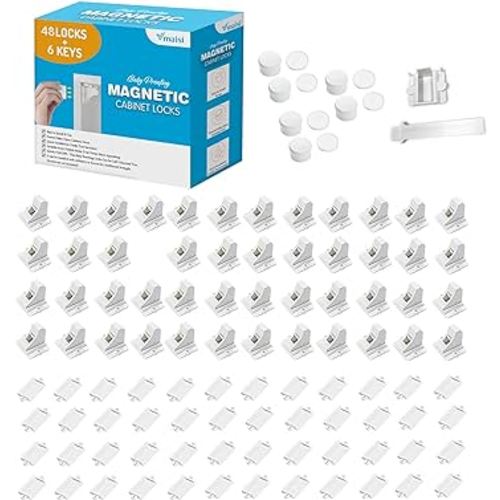 Vmaisi Magnetic Cabinet Locks for Babies (Standard, Count, 48.00)