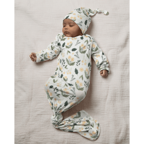 Bamboo Knotted Baby Gown | Twilight Floral | Kindred Bravely