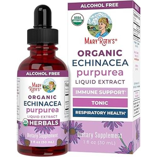 MaryRuth Organics Echinacea Purpurea Liquid | Sugar Free | USDA Organic | Echinacea Liquid Drops for Immune Support| Respiratory Health | Alcohol Free | Non-GMO | Vegan | 1 Fl Oz