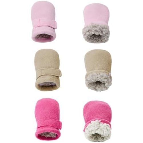 American Trends Toddler Mittens 3 Pairs Toddler Snow Gloves Warm Fleece Kids Winter Gloves for Baby Boys Girls