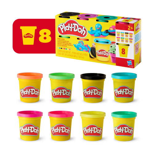 Play-Doh 8 Pack Vibrant Colors, 3 Ounce Cans, Arts & Crafts for Kids 2+