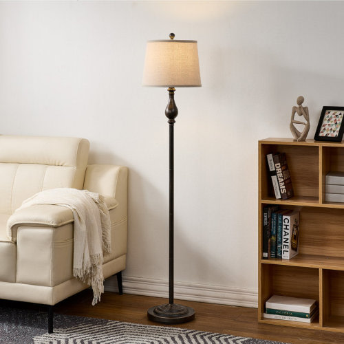 Andover Mills™ Janousek 62.5" Tall Standing Up Metal Column Floor Lamp - Bronze