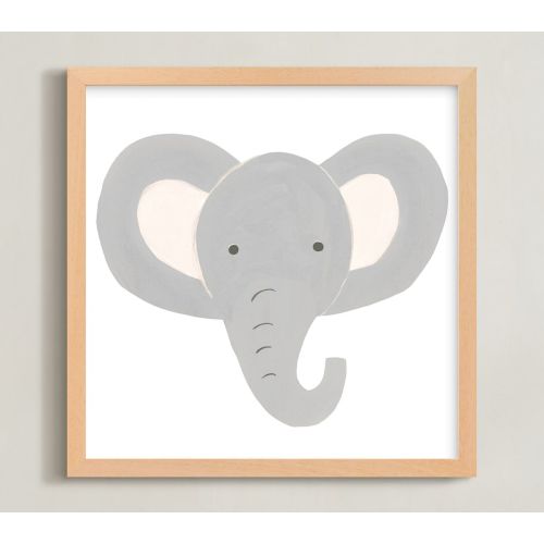 Minted® Animal Faces Wall Art by Teju Reval | Pottery Barn Kids 11x11 natural wood