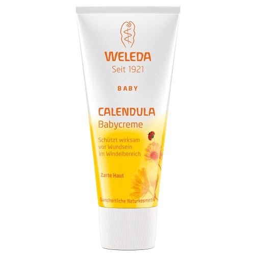 WELEDA Calendula Baby Cream - Protects Sensitive Baby Skin Against Soreness - The Ideal Care for The Diaper Area - Cares Gently & soothes Skin - Promotes Skin Regeneration - 75 ml