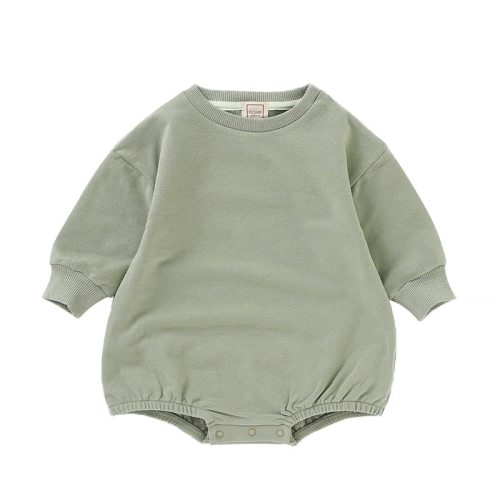 ROMP Organic Cotton Oversized Sweater Romper, Baby & Toddler Gender Neutral Sweatshirt Bubble Onesie Bodysuit, Baby Shower Gift
