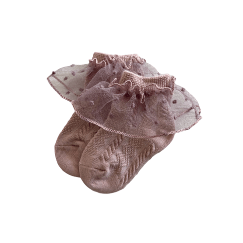 Fancy Sneaker Socks, Dusty Blush