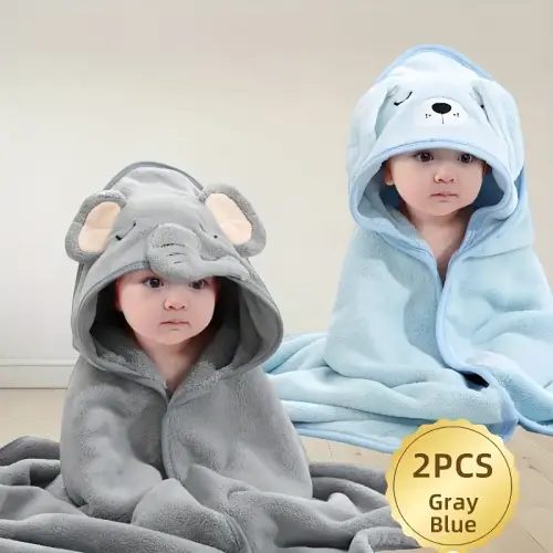2pcs soft absorbent baby bath towels ultra coral - Temu