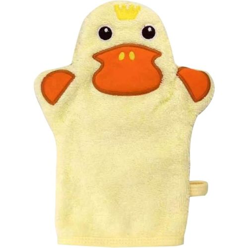 JN&LULU Baby Organics Bath Mitt Toddlers Bath Cotton and Soft Scrub Bathing Loofah Baby Shower Gifts (Duck)
