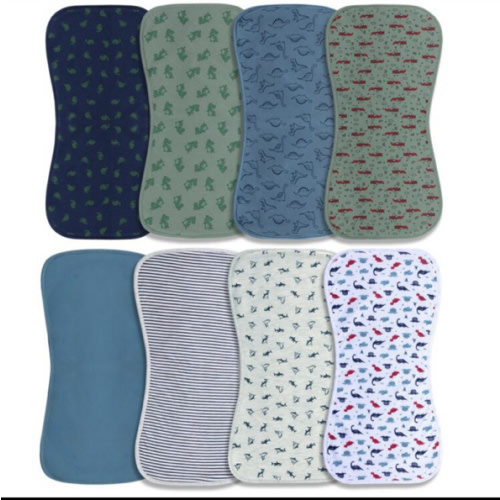 Burp Cloths for Baby Girls 100% Cotton Large Burp Clothes Extra Absorbent Soft Burping Rags Sets 8-Pack