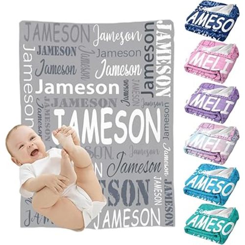Custom Baby Blankets for Girls Boys Kids Personalized Blankets with Name for Kids Girls Boys Personalized Baby Girl Boy Kids Gifts Customized Blanket Gifts