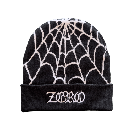 WASTELAND SPIDERWEB - TIGHT-KNIT BEANIE - BLACK