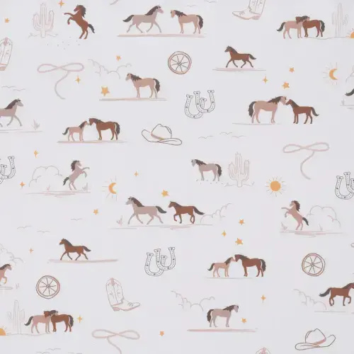 Country Western Cotton Fitted Crib Sheet