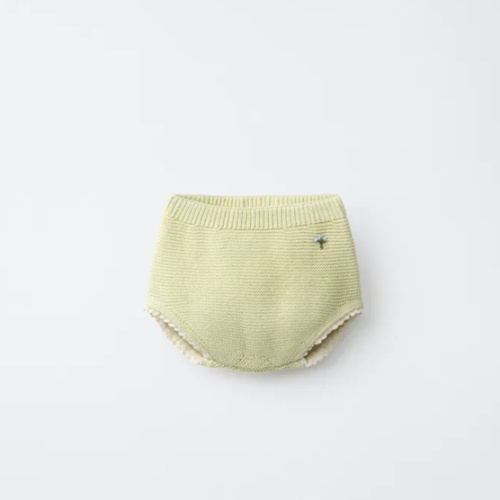 EMBROIDERED FLORAL LACE TRIM KNIT PANTIES - Light green | ZARA United States
