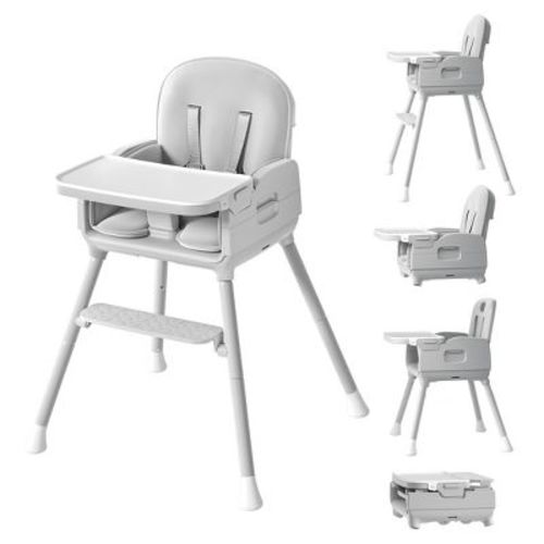 BabyBond Portable 3 in 1 Baby High Chair, Convertible High Chair for Babies and Toddlers with 5 Point Harness and Three Adjustable Height Settings