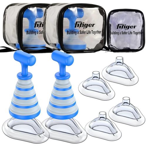 Choking Rescue Device 2 Pack, Collapsible Anti Choking Device for Baby and Adults, Fitiger FoldPumpVac Airway Suction Device, First Aid Kit for Children and Adults