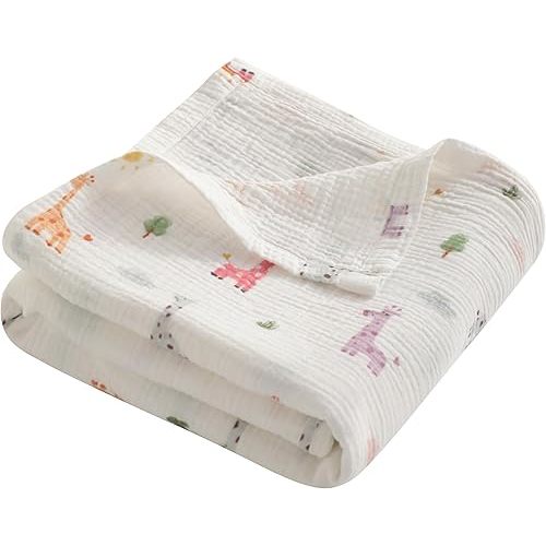 NTBAY Manta Envolvente de Bebé de Muselina de Algodón de 2 Capas, 30x40 pulgadas, Suave y Transpirable, Manta Receptora para Recién Nacidos y Bebés, Perfecta para Cuna, Cochecito, Viajes, Manta Ligera