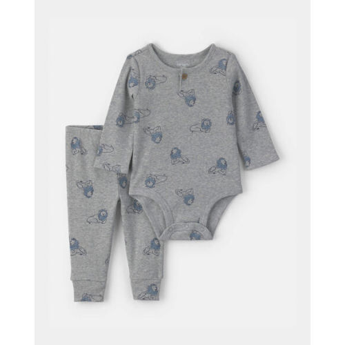 Baby Boy 2-Piece Lion Top & Pant Set - Grey | Carter's