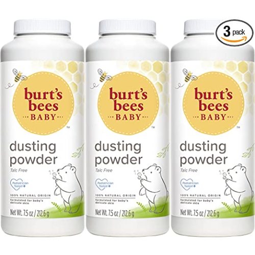 Burt's Bees Baby Powder, Hypoallergenic Dusting Powder, Non-Irritating, Calming Skin Care, All Natural, Talc Free,7.5 Ounce (Pack of 3)