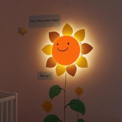 Modern Home 3D Bear Night Light & Growth Chart Wall Decal: Battery Operated LED Lamp & Animal Height Ruler for Nursery Decor