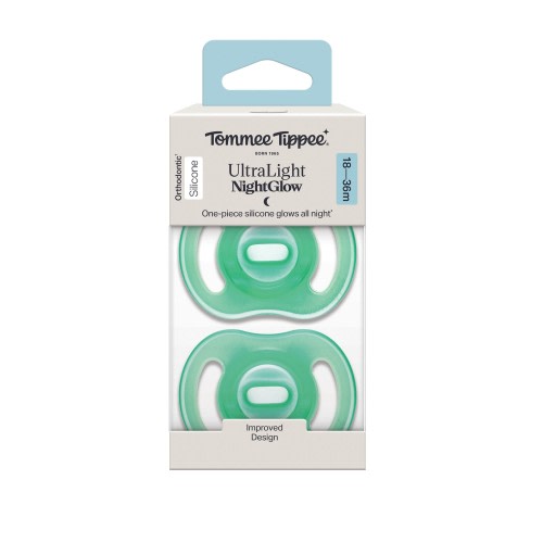 Tommee Tippee Ultra-Light Stayput Night Glow Soother 18-36 Months 2 Pack