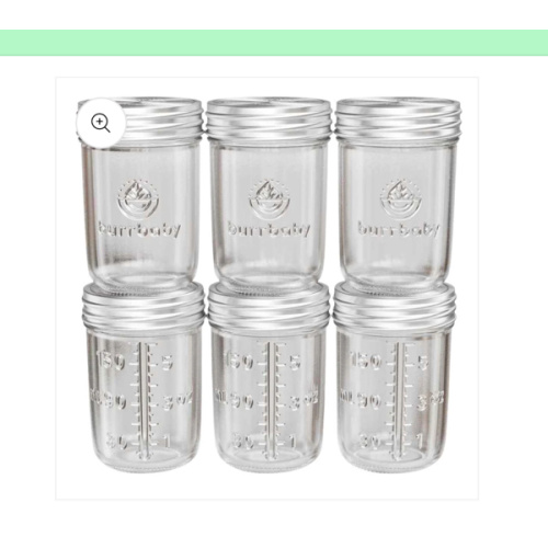 6oz Freezer Glass Breast Milk Storage Containers