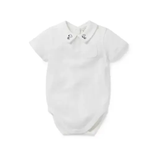 Baby Jet Ivory PEANUTS™ Snoopy Embroidered Baby Bodysuit by Janie and Jack
