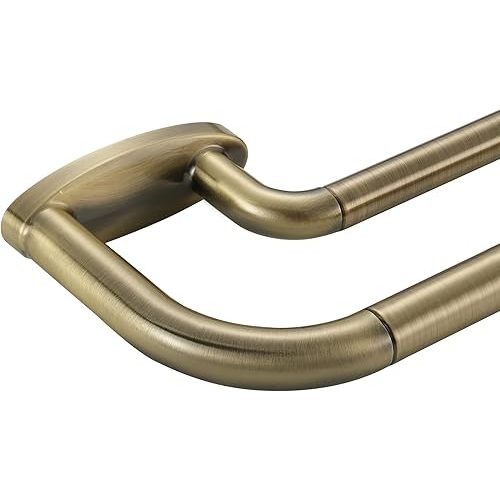 Double Curtain Rods - 48-84 Inches, Antique Bronze