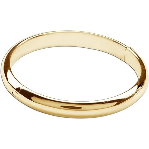 Precious Pieces 14K Gold-Plated Bangle Bracelet for Babies, Toddlers, Children, Kids, Teens and Women