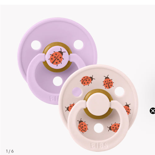 STUDIO Colour Pacifiers 2 Pack Ladybug - Violet Sky/Petal – Bibsworld store US