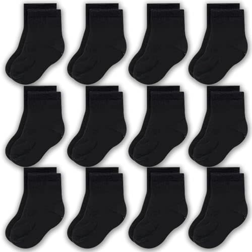 CozyWay Baby & Toddler Socks Crew Comfy Cotton Socks For Girls and Boys Babies Soft & Breathable Infant - 12 Pack